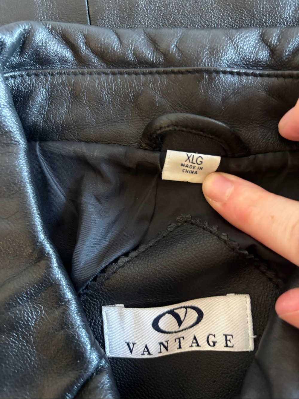 Vintage 100% Leather Jacket Collared Unisex - Picture 5 of 10